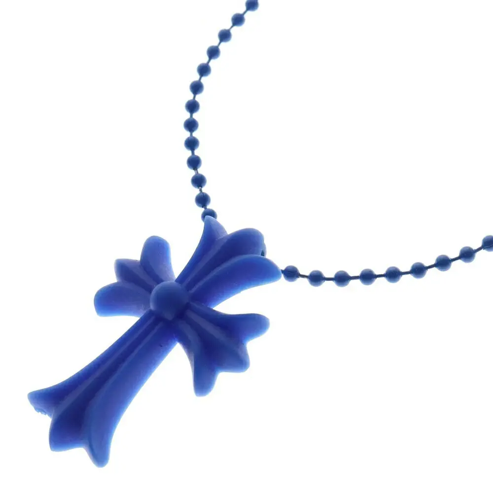 Chrome Hearts Blue Cross Silicone Rubber Necklace - Imagen 3