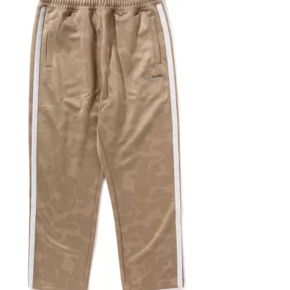 BAPE Tonal Solid Camo Track Pants Beige