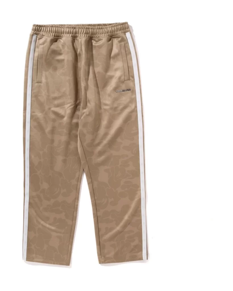 BAPE Tonal Solid Camo Track Pants Beige