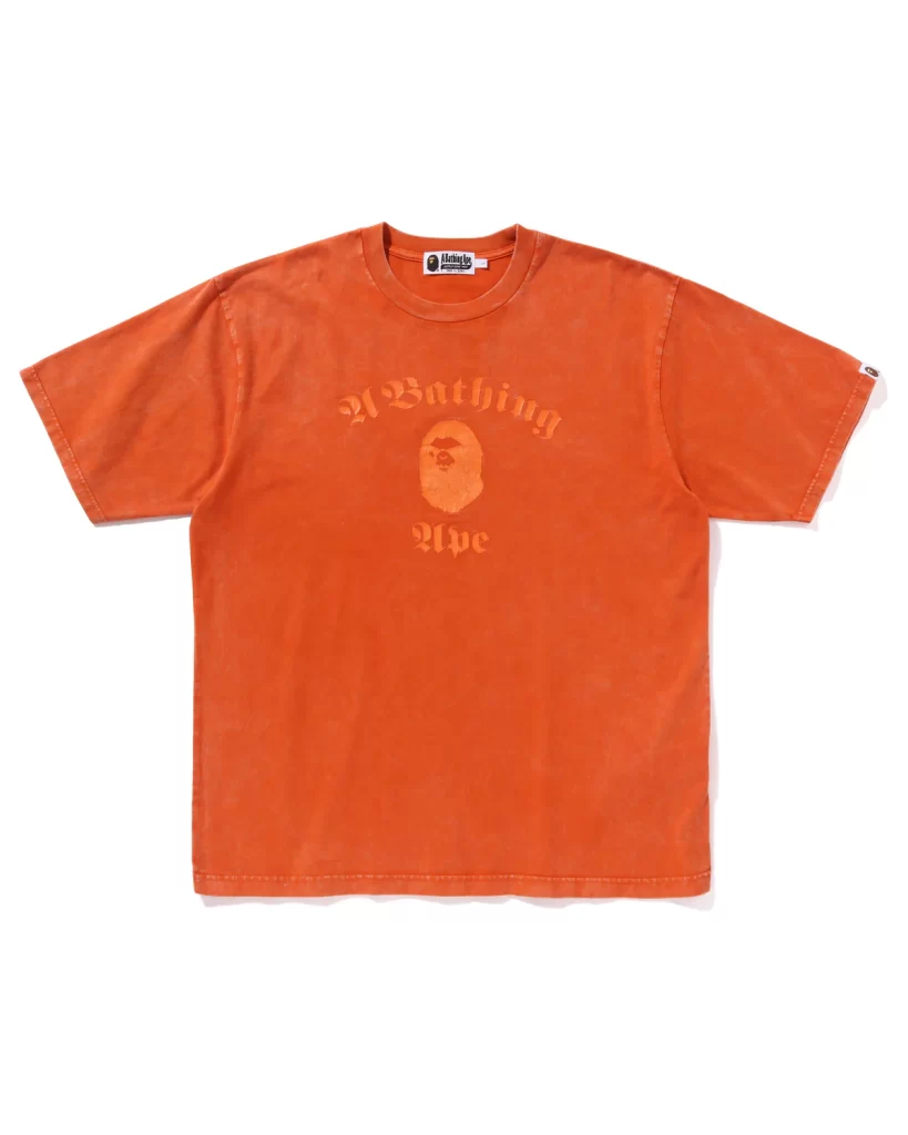 BAPE Overdye College Relaxed Fit Tee Orange