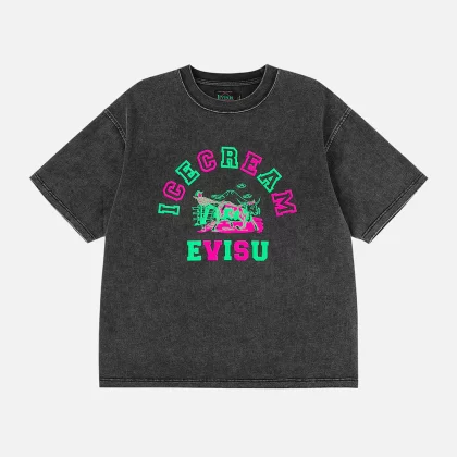 EVISU x ICECREAM Logo Tee Gray