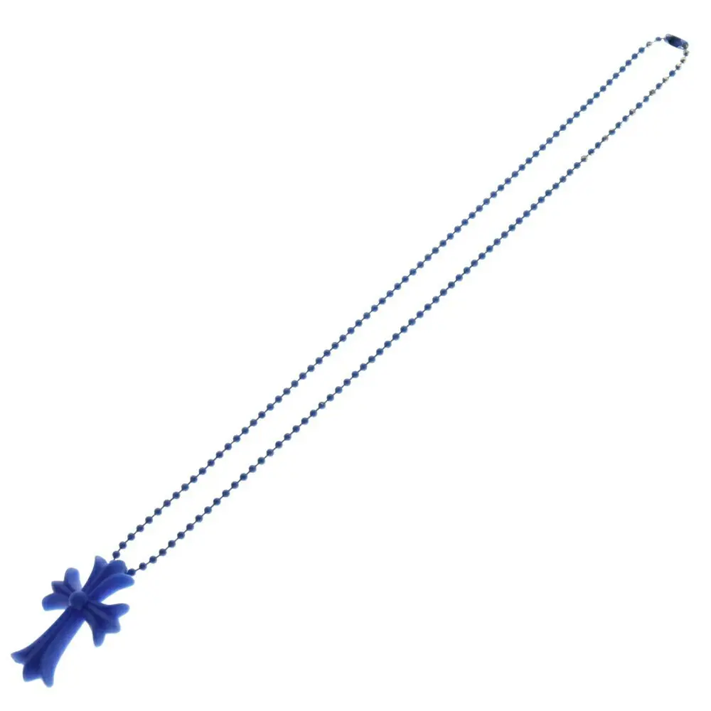 Chrome Hearts Blue Cross Silicone Rubber Necklace - Imagen 4