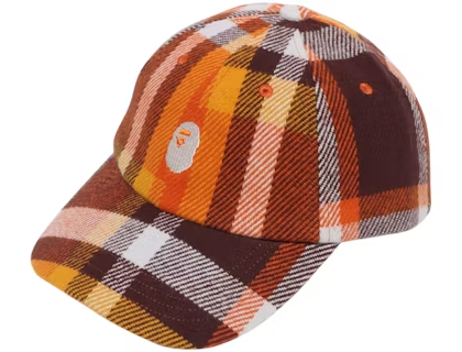 BAPE Check Panel Cap Orange