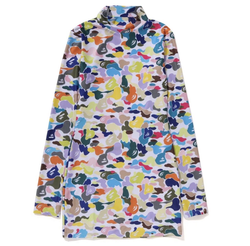 BAPE Multi Camo Turtle Neck One Piece White