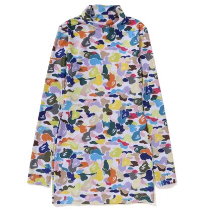 BAPE Multi Camo Turtle Neck One Piece White