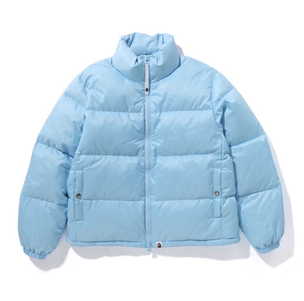 BAPE Logo Pattern Down Jacket Blue