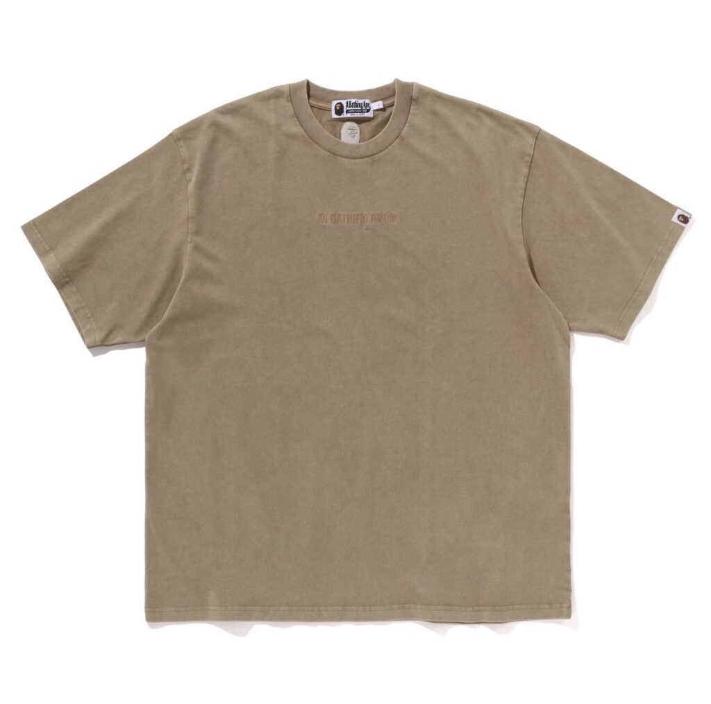 BAPE Garment Dye Logo Relaxed Fit Tee Brown