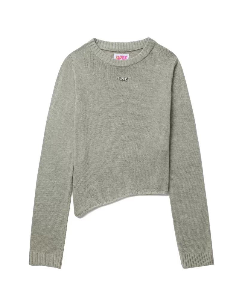 BAPE Knit Top Asymmetric Hem Brown