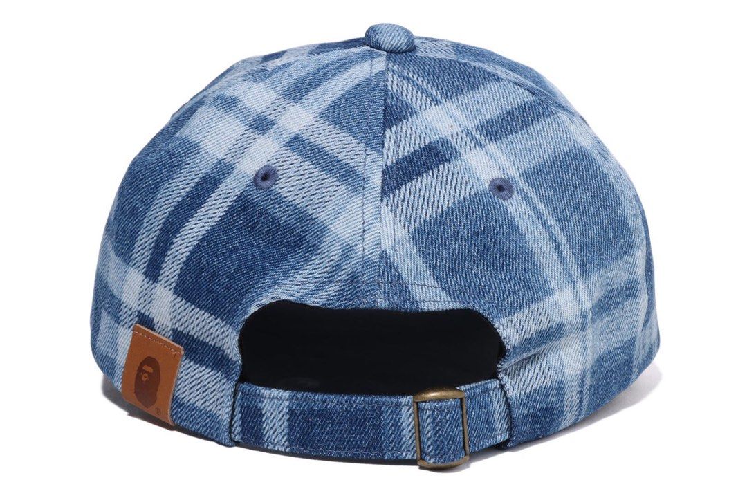 BAPE Blue Check Denim Panel Cap - Imagen 3