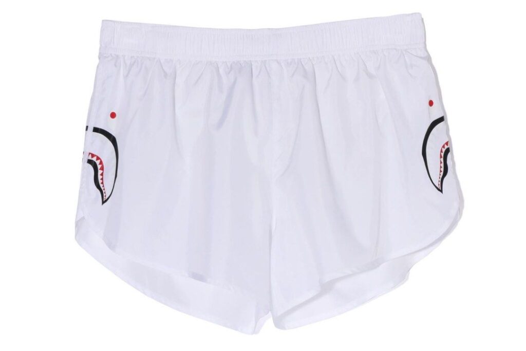 BAPE Shark Running Shorts Ladies White