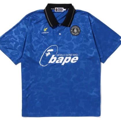 BAPE Soccer Game Relaxed Fit Polo Blue