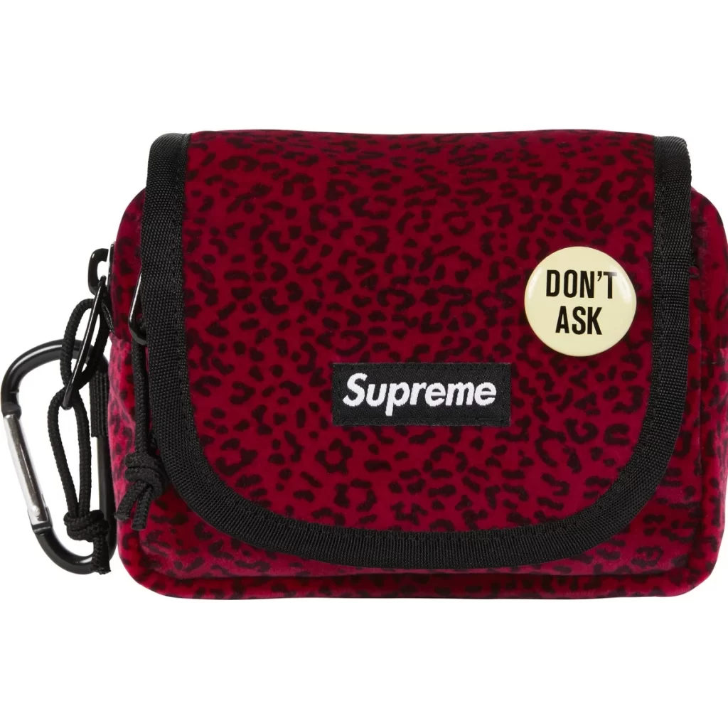 SUPREME Velvet Mini Pouch Red Leopard