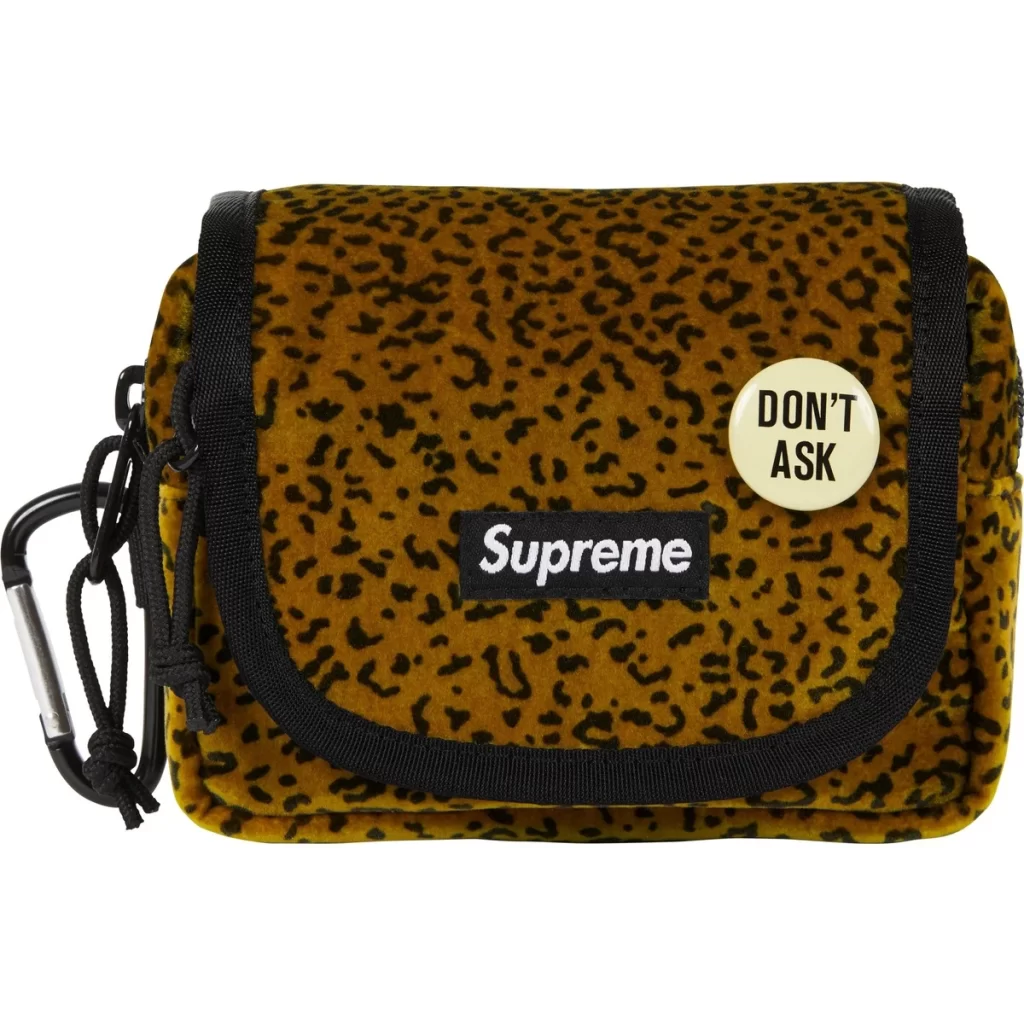 SUPREME Velvet Mini Pouch Tan Leopard
