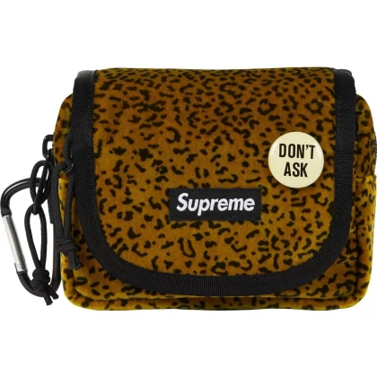 SUPREME Velvet Mini Pouch Tan Leopard