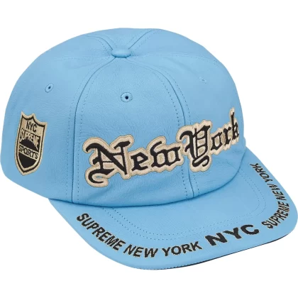 SUPREME New York Leather 6-Panel Blue