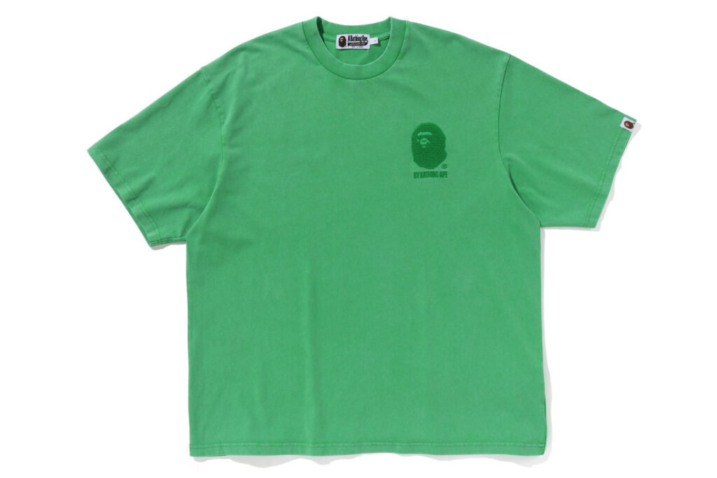 BAPE Ape Head One Point Acid Wash Relaxed Fit Tee Green