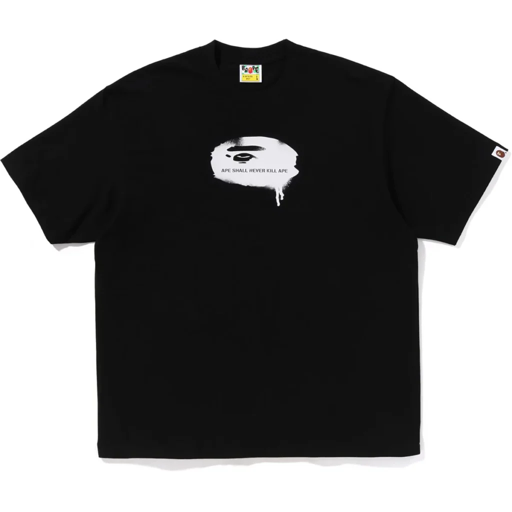 BAPE Graffiti Ape Head Logo Relaxed Black