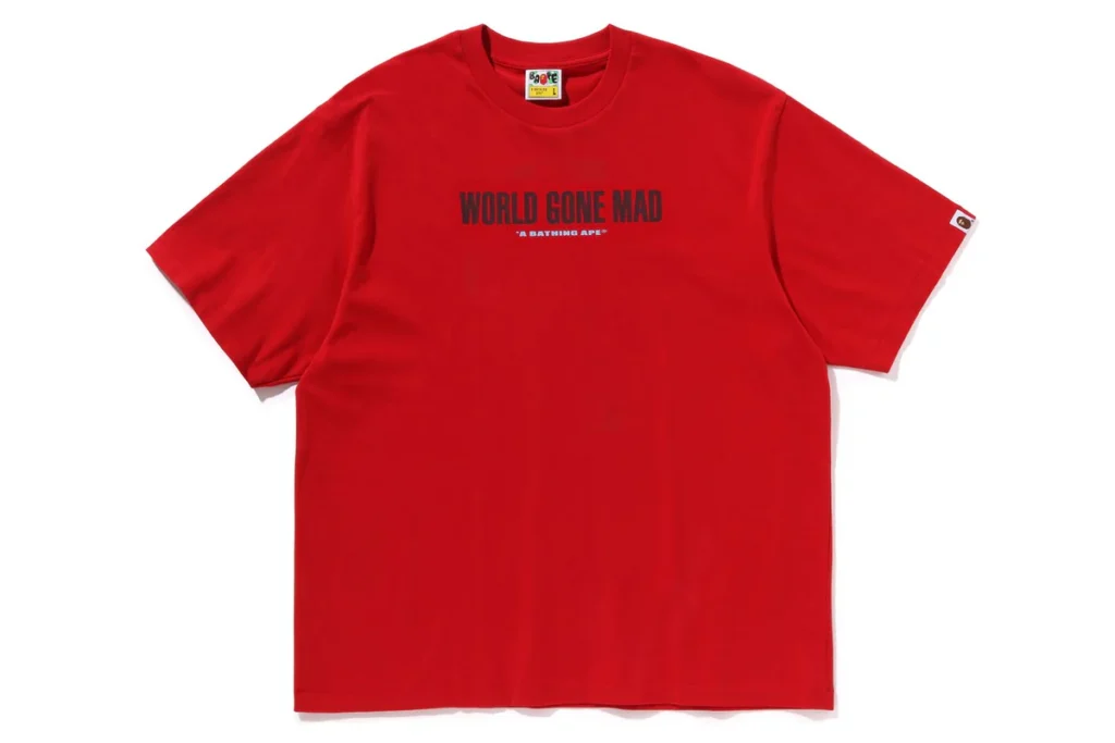 BAPE Slogan Relaxed Fit Tee Red
