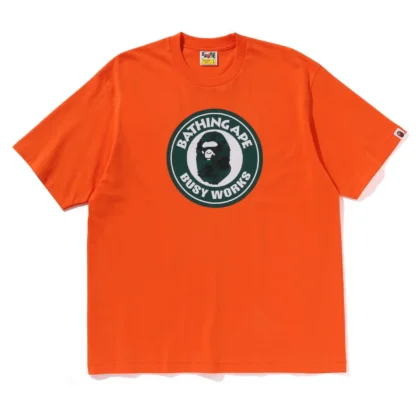 BAPE Floral Solid Camo Busy Works Relaxed Fit Tee Orange