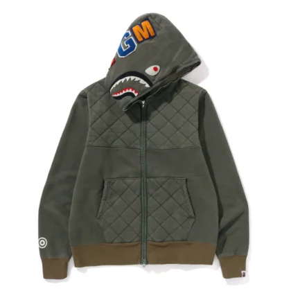 BAPE A Rising Ape Military Shark Full Zip Olive