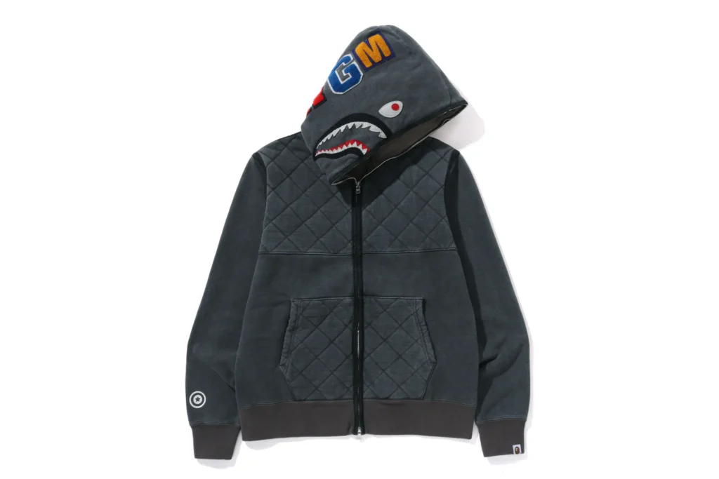 BAPE A Rising Ape Military Shark Full Zip Gray