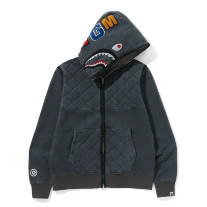 BAPE A Rising Ape Military Shark Full Zip Gray