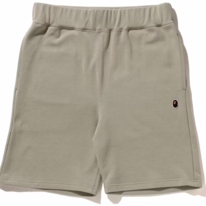 BAPE Ape Head One Point Sweat Shorts Beige