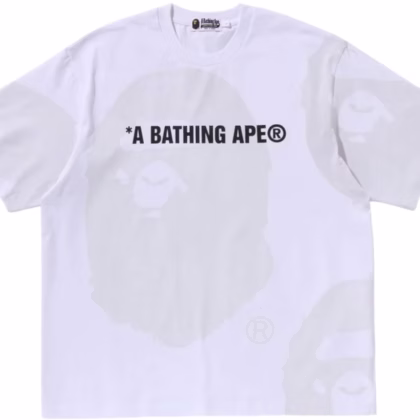 BAPE Water Print Ape Head Relaxed Fit Tee White