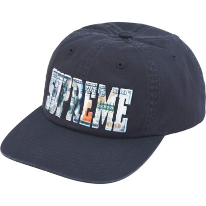 SUPREME Embroidered Money Logo 6-Panel Navy