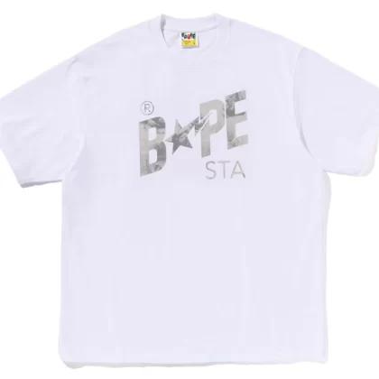 BAPE Floral Solid Camo Bape Sta Logo Relaxed Fit Tee White