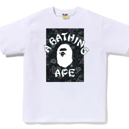 BAPE Japanese Tattoo Camo On College Tee White / Black