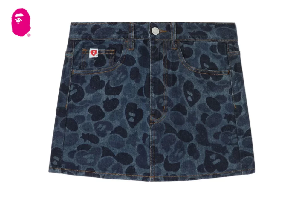 BAPE Embossed Camo Denim Skirt
