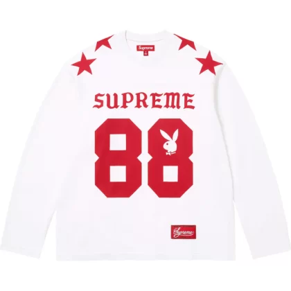 SUPREME Playboy L/S Football Top White