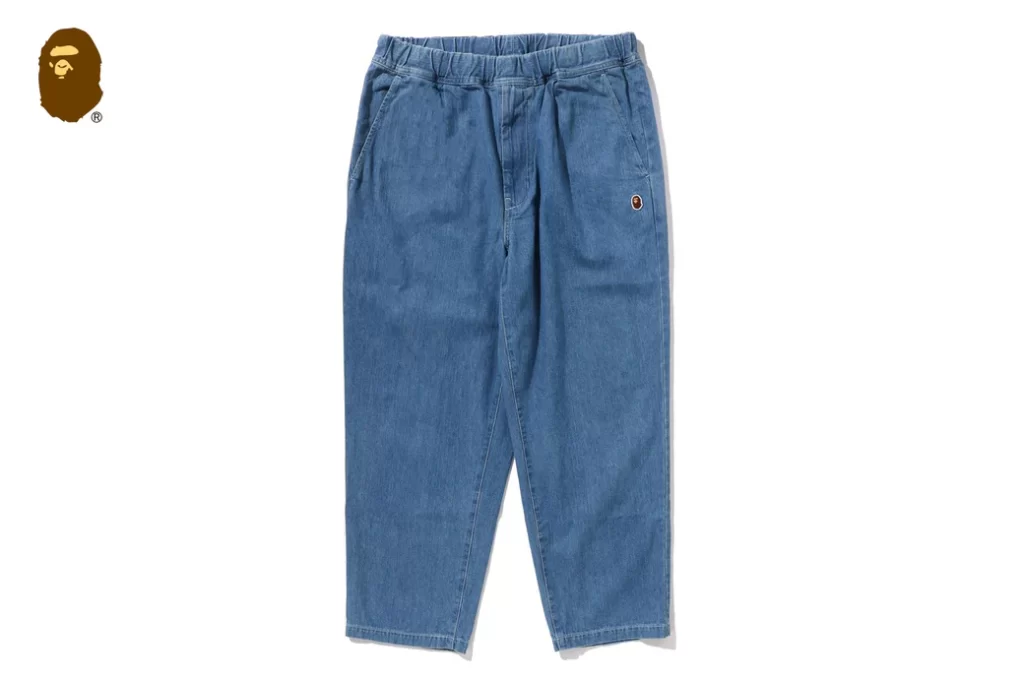 BAPE One Point 1 Pleat Elasticated Denim Pants Indigo