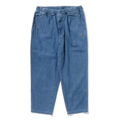 BAPE One Point 1 Pleat Elasticated Denim Pants Indigo