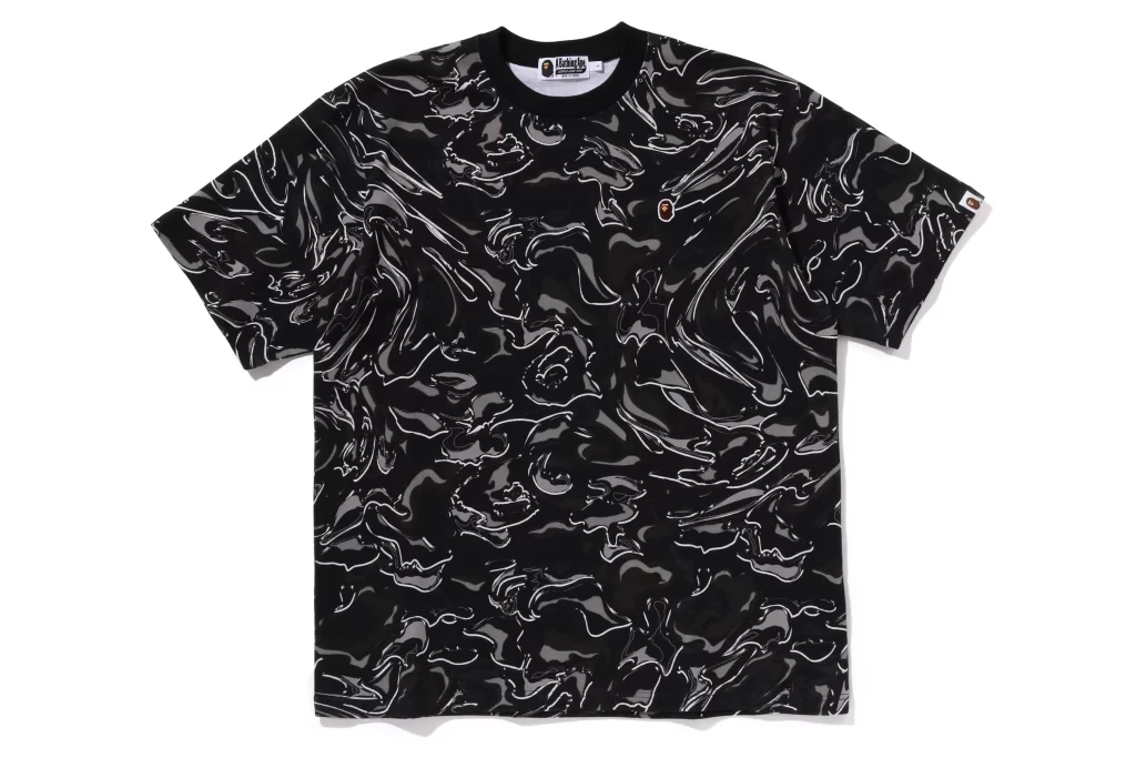 BAPE Marbiling Camo One Point Relaxed Fit Tee Black