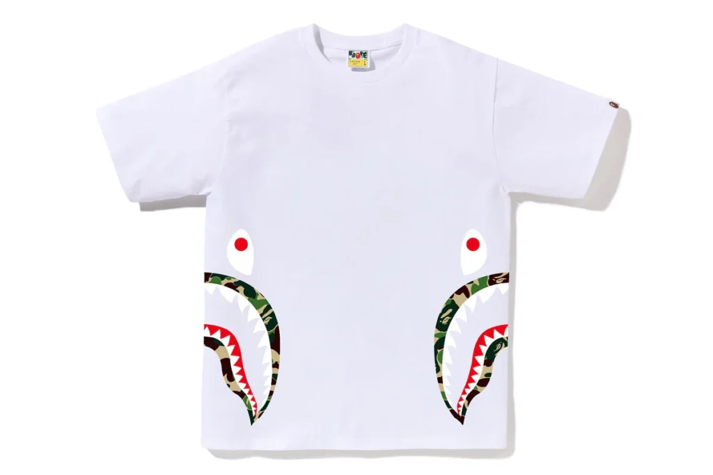 BAPE ABC Camo Side Shark Tee White/Green