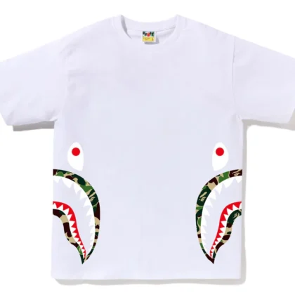 BAPE ABC Camo Side Shark Tee White/Green