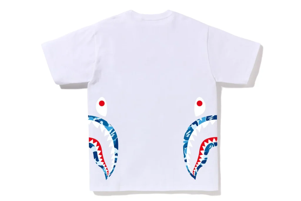 BAPE ABC Camo Side Shark Tee White/Blue