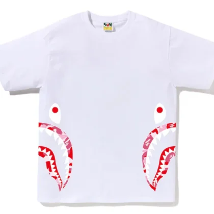 BAPE ABC Camo Side Shark Tee White/Pink
