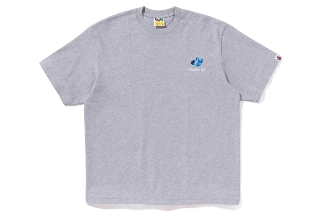 BAPE ABC Camo Logo Relaxed Fit Tee Gray