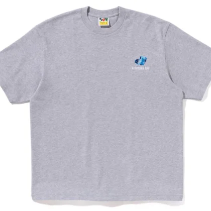 BAPE ABC Camo Logo Relaxed Fit Tee Gray