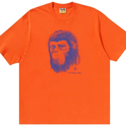 BAPE Pixel Comic Ape Head Relaxed Fit Tee Orange