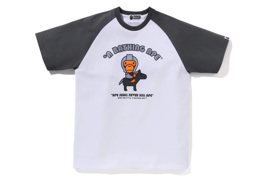 BAPE Baby Milo Raglan Sleeve Tee Gray