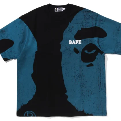 BAPE Water Print Ape Head Relaxed Fit Tee Black