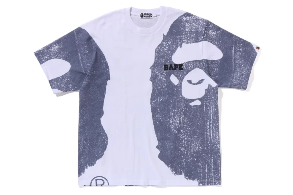 BAPE Water Print Ape Head Relaxed Fit Tee White