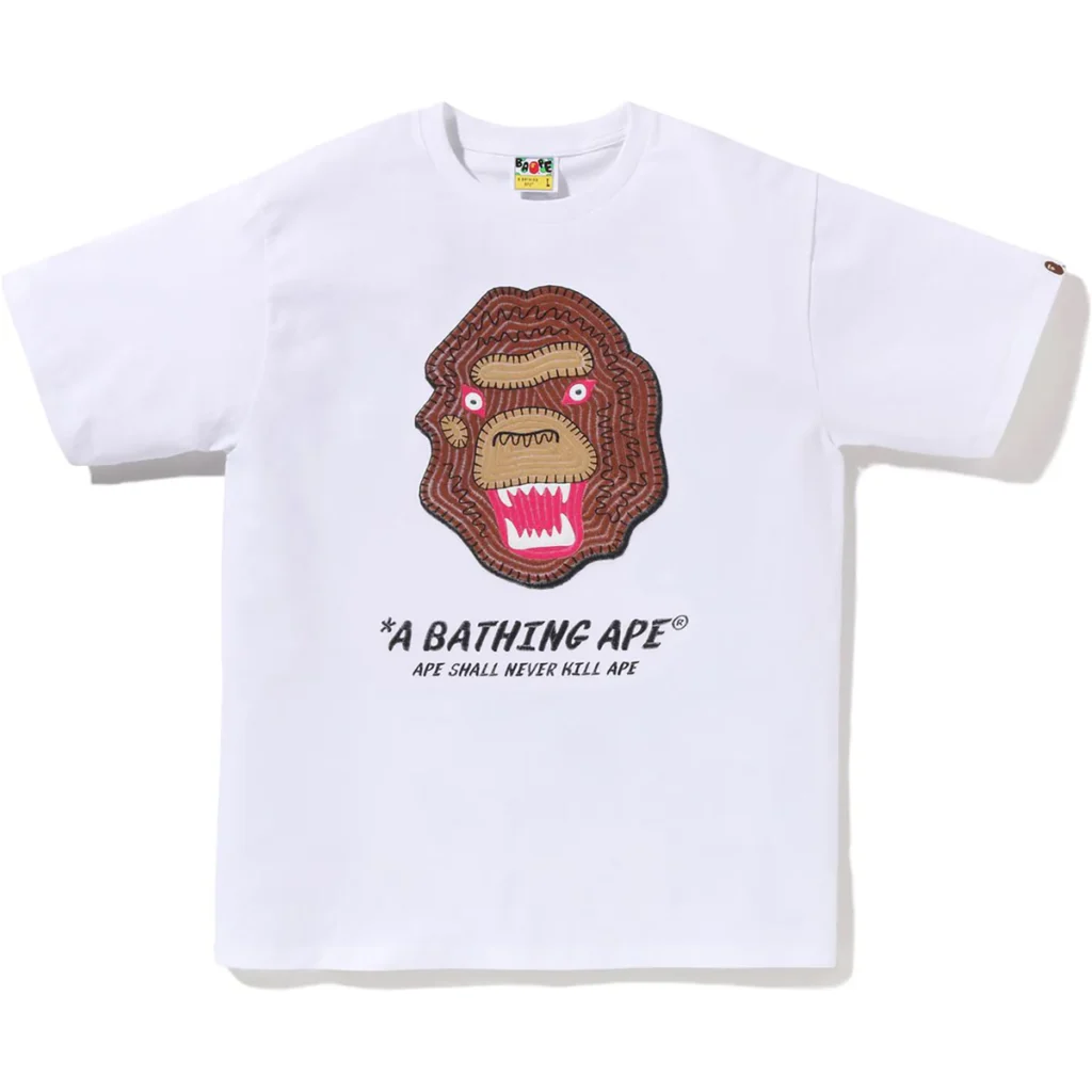 BAPE Embroidery Style Souvenir Logo Tee White