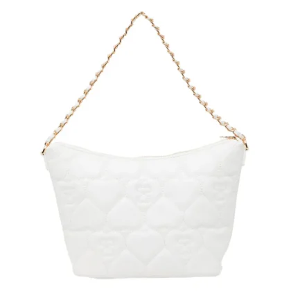 BAPE Apee Quilted Heart Monogram Handbag White