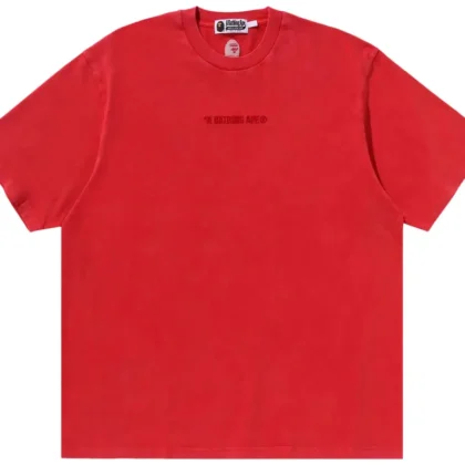 BAPE Garment Dye Logo Relaxed Fit Tee Red
