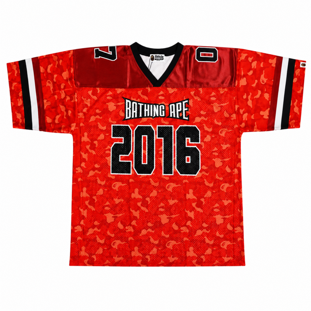 BAPE Football Seoul Store Relaxed Fit Red